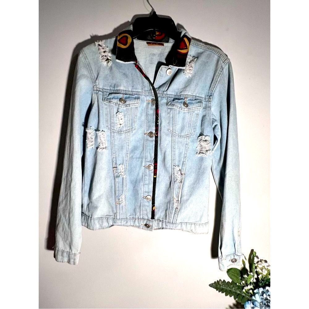 Rare Denim patched distressed jacket | small